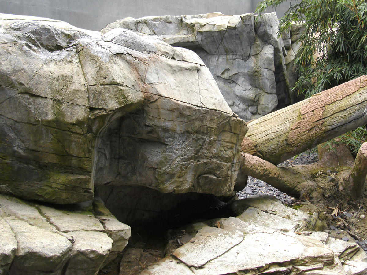 imprinted concrete boulders